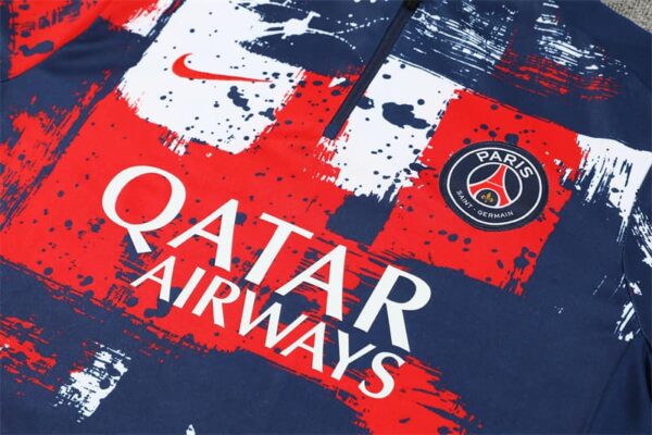 PSG 2024-25 Red Blue (Camo Edition) Half Zip Long Sleeve Training Kit - Image 7