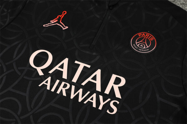 PSG Jordan 2024-25 Black (Embossed Edition) Half Zip Long Sleeve Training Kit - Image 7