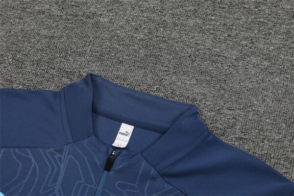 Manchester City 2024-25 Royal Blue (Embossed Edition) Half Zip Long Sleeve Training Kit - Image 8