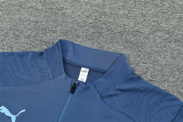 Manchester City 2024-25 Royal Blue Half Zip Long Sleeve Training Kit - Image 8
