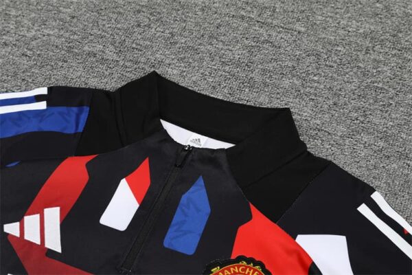 Manchester United 2024-25 Black (Camo Edition) Half Zip Long Sleeve Training Kit - Image 8