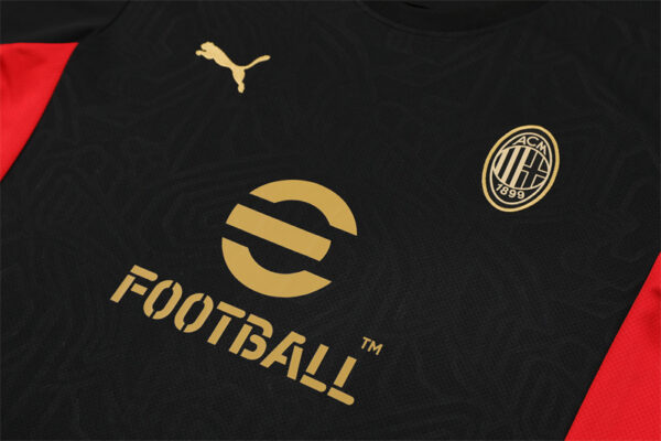 AC Milan 2024-25 Black Short Sleeve Training Kit - Image 8