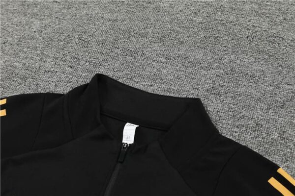 Real Madrid 2024-25 Black Gold Half Zip Long Sleeve Training Kit - Image 8