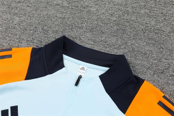 Real Madrid 2024-25 Light Blue Half Zip Long Sleeve Training Kit - Image 8