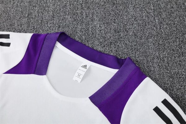 Real Madrid 2024-25 White Purple Short Sleeve Training Kit - Image 8