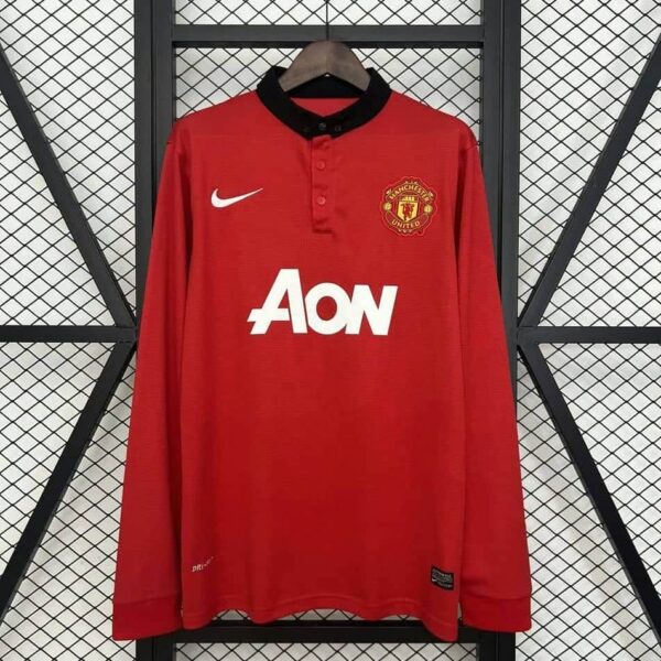 Manchester United 2013-14 Home Long Sleeves Retro Jersey