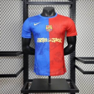 Barcelona 2025-26 Cactus Jack Red Blue Split Special Edition Jersey