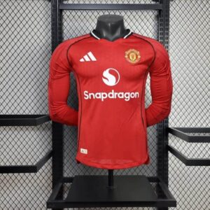 Manchester United 2025-26 Home Jersey Long Sleeves Player Version